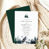 Rustikaler Bergwald Evergreen Tree Wedding Einladung