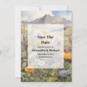 Rustikaler Bergwald Evergreen Tree Wedding Save The Date (Vorderseite)