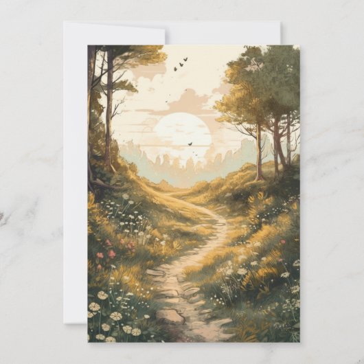 Rustikaler Bergwald Evergreen Wedding Einladung (Rückseite)