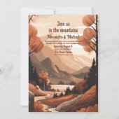 Rustikaler Bergwald Evergreen Wedding Einladung (Vorderseite)