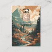 Rustikaler Bergwald Evergreen Wedding QR Code Begleitkarte (Vorderseite)