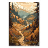 Rustikaler Bergwald Evergreen Wedding Tischnummer (Rückseite)