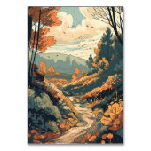 Rustikaler Bergwald Evergreen Wedding Tischnummer (Rückseite)