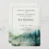 Rustikaler Bergwald nebst Hochzeit Einladung (Vorne/Hinten)