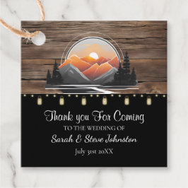 Rustikaler Bergwald Sonnenuntergang Gastgeschenk H Geschenkanhänger