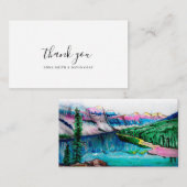 Rustikaler Bergwald Wasserfarbe Dankeskarte Begleitkarte (Vorne/Hinten)