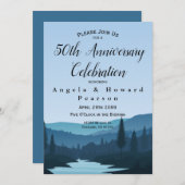 Rustikaler Bergwaldbach 50 Jahre alt Einladung (Vorne/Hinten)