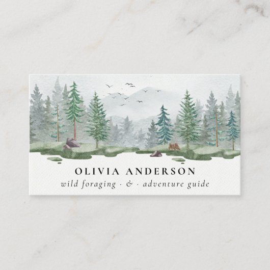 Rustikaler Bergwaldführer Visitenkarte (Vorderseite)