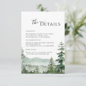 Rustikaler Bergwaldnachweis RSVP Karte (Stehend Vorderseite)
