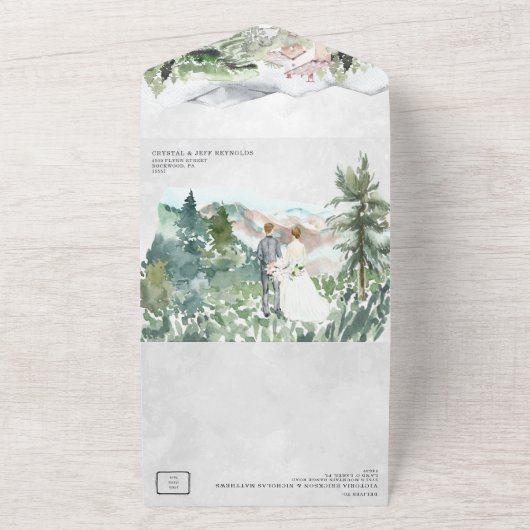 Rustikaler Bergweingarten Einladung zur Hochzeit (Außenbereich)