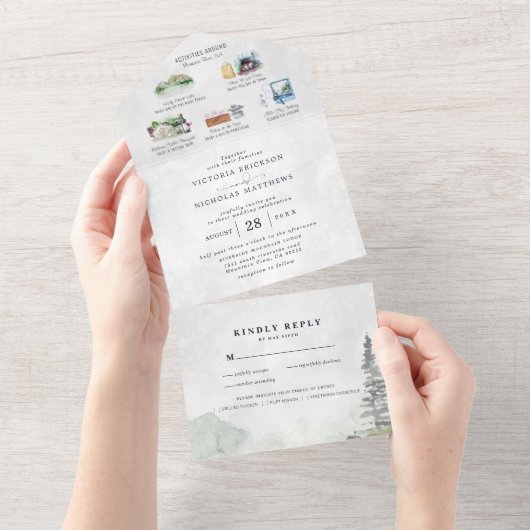 Rustikaler Bergweingarten Einladung zur Hochzeit (Abreißen)