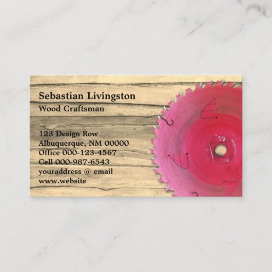 Rustikaler Beruf mit Sägeholz Visitenkarte (Vorderseite)