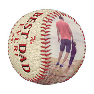 Rustikaler Best-Dad-Ever-Name-Vatertag-Foto Baseball
