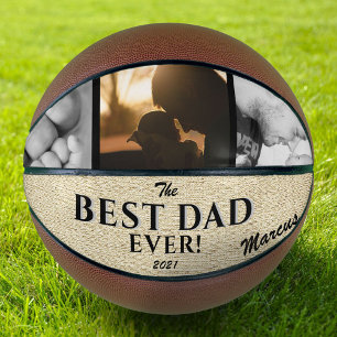 Rustikaler Best Dad Ever Vatertag Andenken 3 Foto Basketball