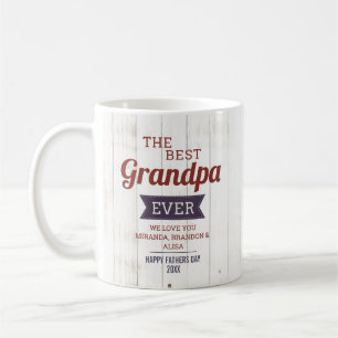 Rustikaler Best Grandpa Ever Father's Day Foto Kaffeetasse