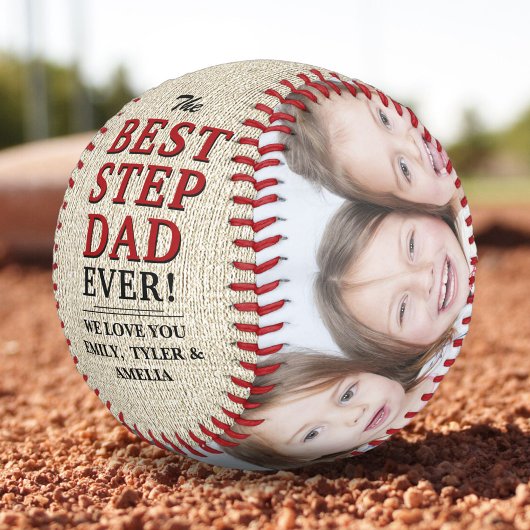Rustikaler Best Step Vater je 2 Foto Vatertag Baseball