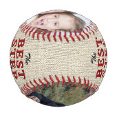 Rustikaler Best Step Vater je 2 Foto Vatertag Baseball (Rückseite)