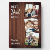 Rustikaler bester VATER je Land Holz Custom 3 Foto Fotoplatte (Vorderseite)