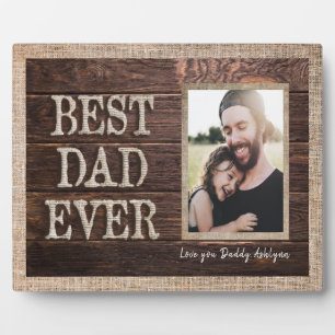 Rustikaler bester Vater je Liebe Sie Daddy Custom  Fotoplatte