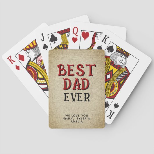 Rustikaler bester Vater je Pater Keepake Spielkarten (Rückseite)