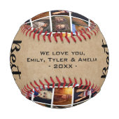 Rustikaler bester Vater je Rustikales Holz 6 Fotom Baseball (Rückseite)