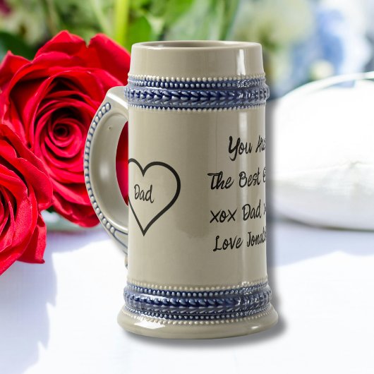 Rustikaler bester Vater je Skriptname Klassischer Bierglas