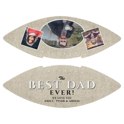 Rustikaler bester Vater je Vater 3 FotoCollage Football (Paneele)