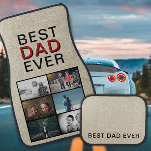 Rustikaler bester Vater je Vatertag 6 FotoCollage Autofußmatte