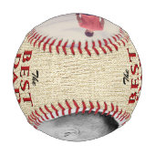 Rustikaler bester Vater je Vatertag FotoCollage Baseball (Rückseite)