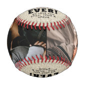 Rustikaler bester Vater je Vatertag FotoCollage Baseball (Vorderseite)