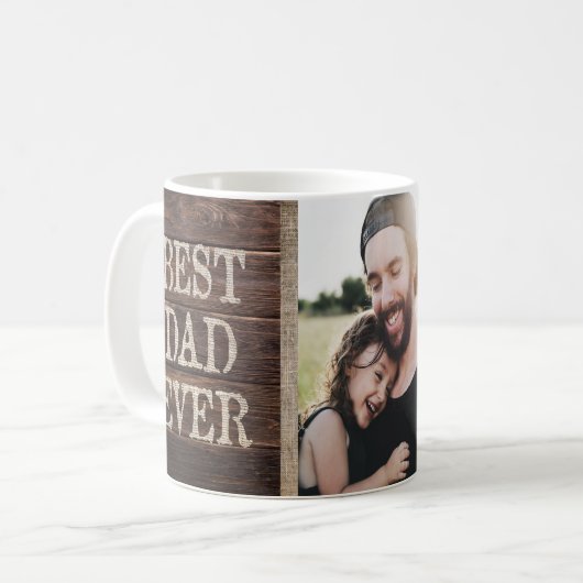 Rustikaler bester Vater-überhaupt Kaffeetasse (Vorderseite Links)