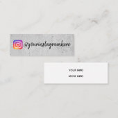 Rustikaler Beton Instagram Social Media Mini Visitenkarte (Vorne/Hinten)