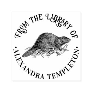 Rustikaler Biber #2 Round Library Book Name Permastempel