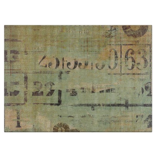 Rustikaler Bingo-Collagen-Bauernhof Schneidebrett (Vorderseite)