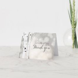 Rustikaler Birch Winter Weißschnee Danke Faltkarte