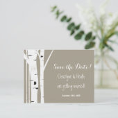 Rustikaler Birkenbaum Carved Herz Rett Datum Postk Ankündigungspostkarte (Stehend Vorderseite)