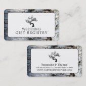 Rustikaler Birkenbaum, Gift-Registrierungskarte Terminkarte (Vorne/Hinten)