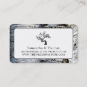 Rustikaler Birkenbaum, Gift-Registrierungskarte Terminkarte (Rückseite)