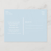 Rustikaler Birkenbaum Herz Blau Rett Datum Postkar Ankündigungspostkarte (Rückseite)