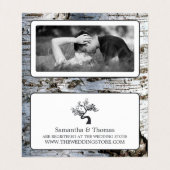 Rustikaler Birkenbaum mit Foto-Geschenkgutschein Visitenkarten (Innenseite Aufgefaltet)