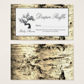 Rustikaler Birkenbaum, Windeln-Raffle-Ticket (Vorne & Hinten)