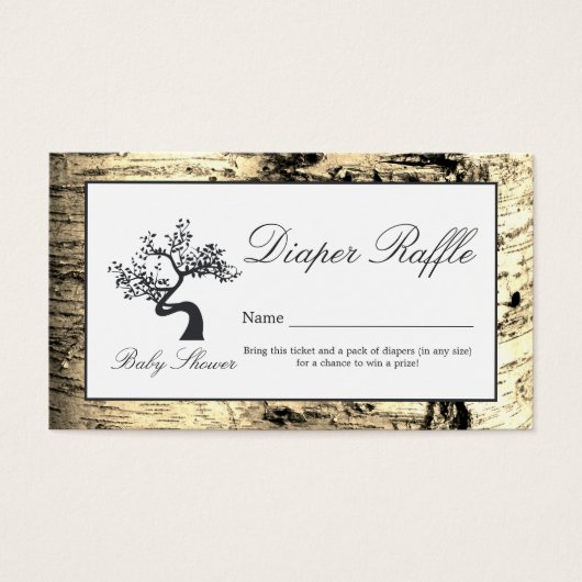 Rustikaler Birkenbaum, Windeln-Raffle-Ticket (Vorderseite)