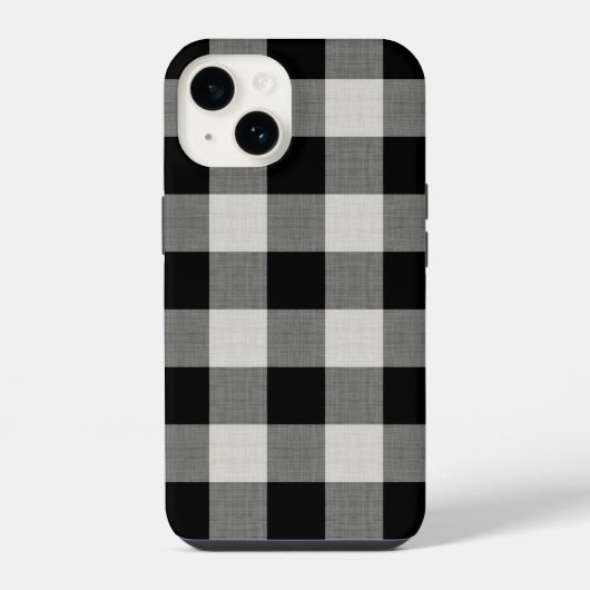 Rustikaler Black Buffalo Karo iPhone Hülle (Rückseite)