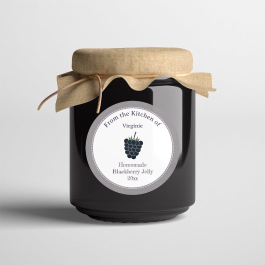Rustikaler BlackBerry Jelly Label-Aufkleber Runder Aufkleber