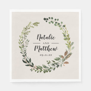 Rustikaler Blattkranz Herbst Winter Hochzeit Feier Serviette