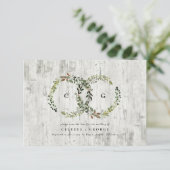 Rustikaler Blattkranz Save The Date (Stehend Vorderseite)