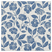Rustikaler Blaublumen-Botanik-Bold-Retro-Blumensto Stoff (Nahaufnahme)