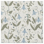 Rustikaler Blaublüten-Botanik-Bold-Retro-Blumensto Stoff (Nahaufnahme)
