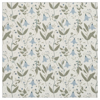 Rustikaler Blaublüten-Botanik-Bold-Retro-Blumensto Stoff