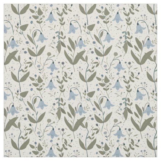 Rustikaler Blaublüten-Botanik-Bold-Retro-Blumensto Stoff (Muster)